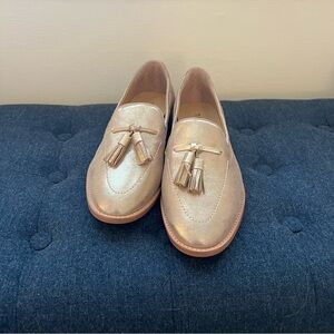 Cream Moccasin Flats with Slip-On Design